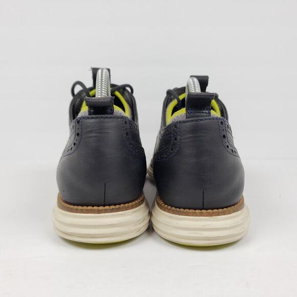 Cole Haan Grand OS Mens Size 8.5 Dk Navy Blue Leather Dress Wingtip Oxford Shoes main image 9